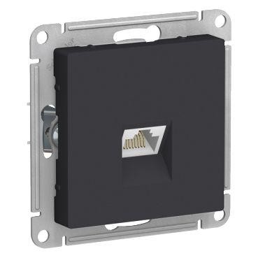  Механизм розетки компьютерной AtlasDesign RJ45 кат. 6А карбон SchE ATN001086 