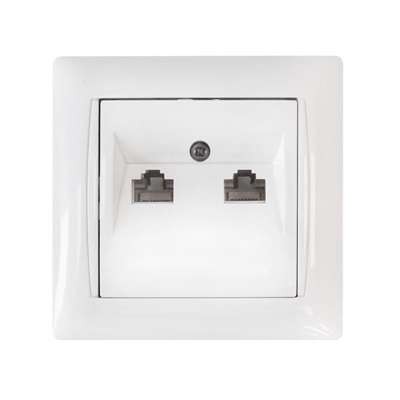 Розетка компьютерная 2-м СП VALENZO RJ-45 бел. 6136 IN HOME 4690612018317 
