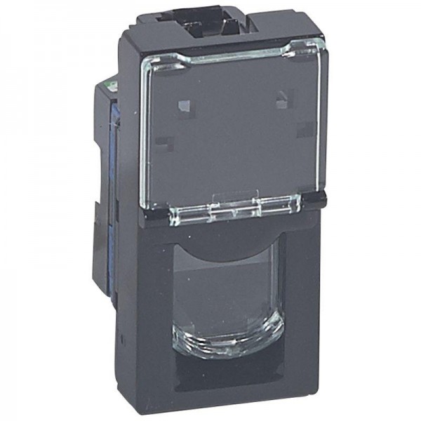  Розетка 1-м RJ 45 Mosaic кат. 6 UTP черн. Leg 079481 