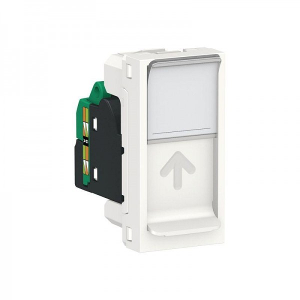  Розетка 1-мод. UNICA MODULAR одиночная + комп. RJ45 кат.5e STP бел. SchE NU341218 