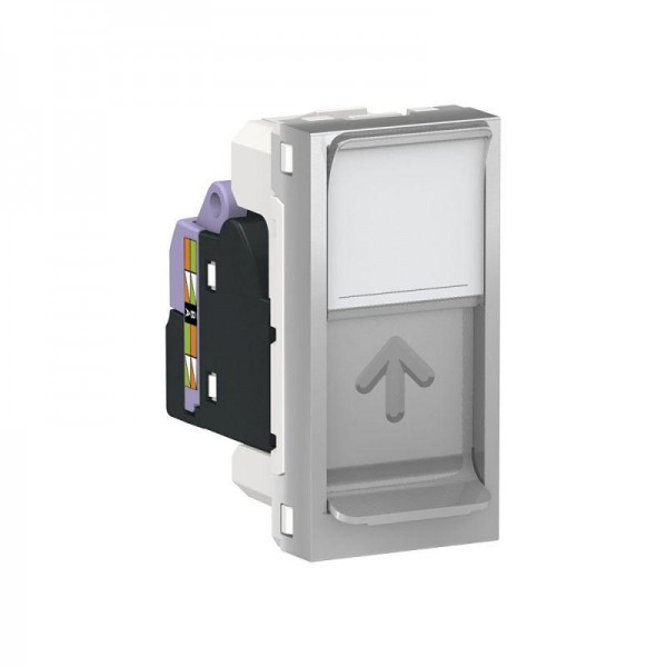  Розетка 1-мод. UNICA MODULAR одиночная + комп. RJ45 кат.6 UTP алюм. SchE NU341430 