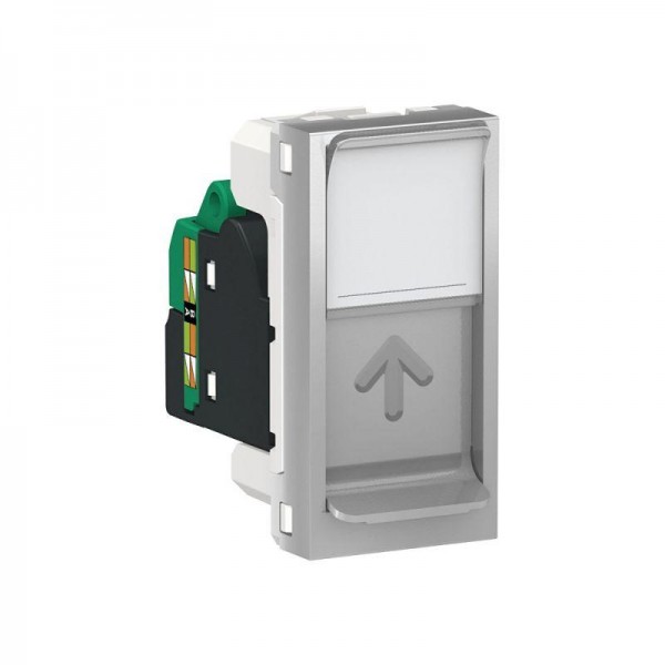  Розетка 1-мод. UNICA MODULAR одиночная + комп. RJ45 кат.5e STP алюм. SchE NU341230 