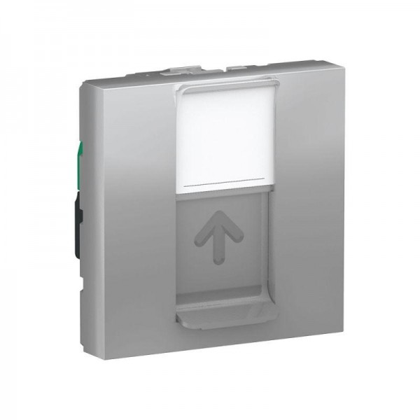  Розетка 2-мод. UNICA MODULAR одиночная + комп. RJ45 кат.5e STP алюм. SchE NU341330 