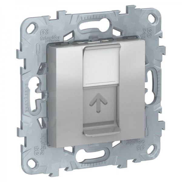  Механизм розетки компьютерная UNICA NEW RJ45 одиноч. кат.6 UTP алюм. SchE NU541530 
