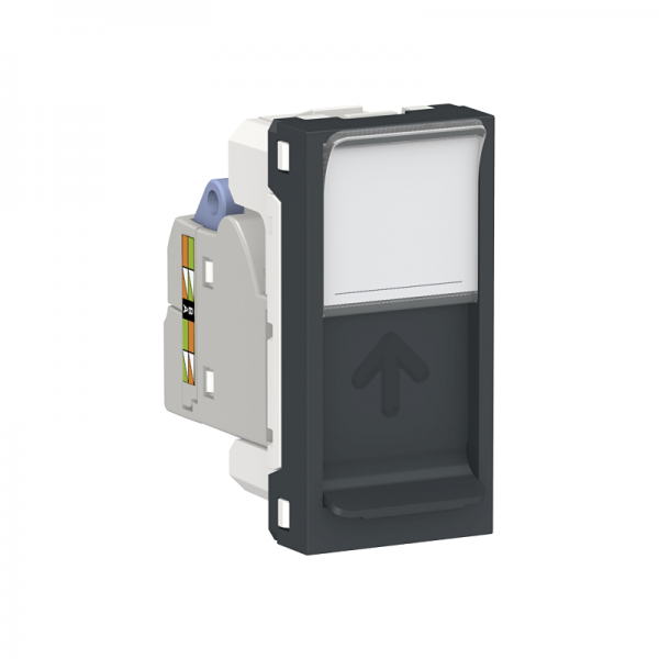  Розетка 1-мод. UNICA MODULAR одиночная + комп. RJ45 кат. 6 STP антрацит SchE NU341654 