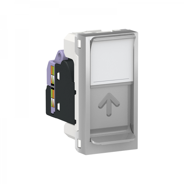  Розетка 1-мод. UNICA MODULAR одиночная + комп. RJ45 кат. 6 STP алюм. SchE NU341630 