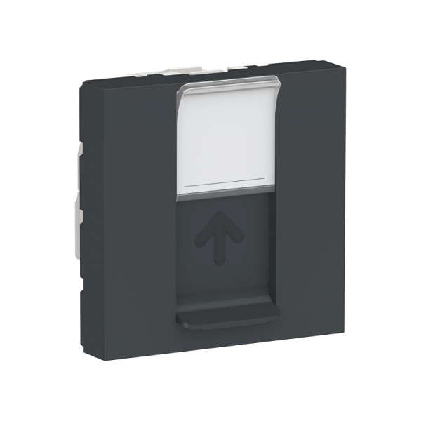  Розетка 2-мод. UNICA MODULAR одиночная + комп. RJ45 кат. 6 STP антрацит SchE NU341754 