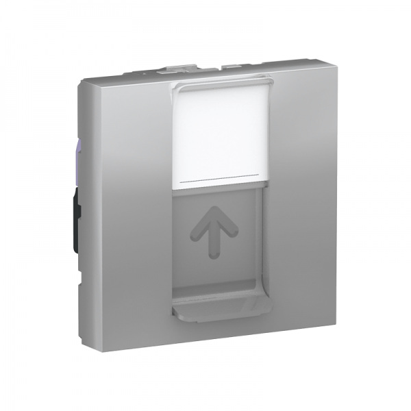  Розетка 2-мод. UNICA MODULAR одиночная + комп. RJ45 кат. 6 STP алюм. SchE NU341730 