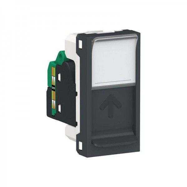  Розетка 1-мод. UNICA MODULAR одиночная + комп. RJ45 кат.5e UTP антрацит SchE NU341054 
