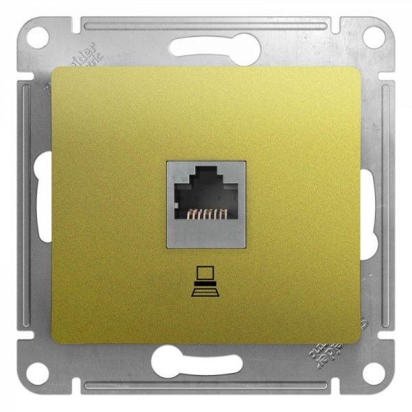  Механизм розетки комп. 1-м Glossa RJ45 кат.5е фисташк. SchE GSL001081K 