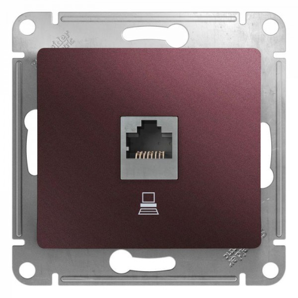  Механизм розетки комп. 1-м Glossa RJ45 кат.5е баклажан. SchE GSL001181K 