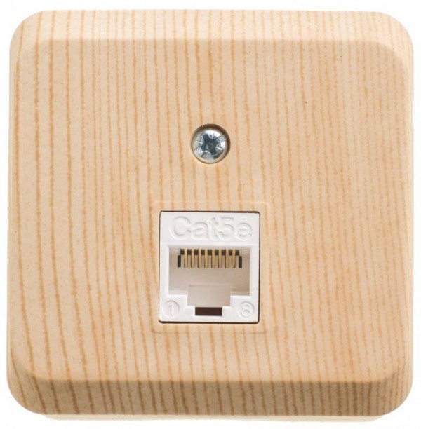  Розетка компьютерная ОП Этюд RJ45 CAT.5E сосна SchE KOMA-001D 