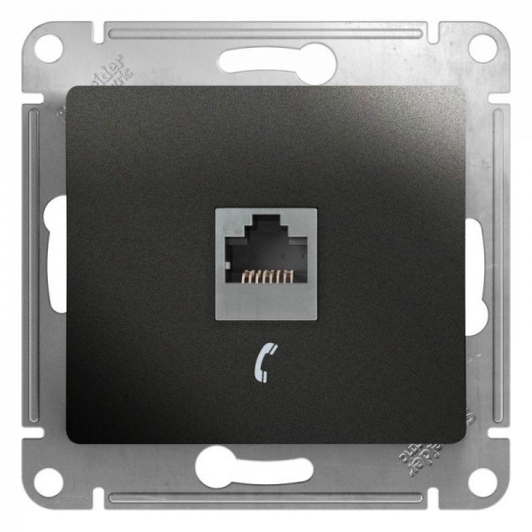  Механизм розетки телеф. 1-м Glossa RJ11 антрацит SchE GSL000781T 