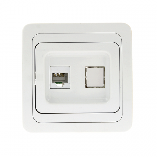  Розетка компьютерная 1-м СП Лондон RJ45 бел. EKF EEK01-035-10 