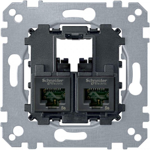  Коннектор 2хRJ45 кат.5E UTP Merten SchE MTN4575-0002 