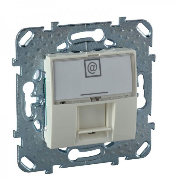  Розетка компьютерная СП Unica 1мод. RJ45 CAT.6 с полем для надписи беж. SchE MGU5.425.25ZD 