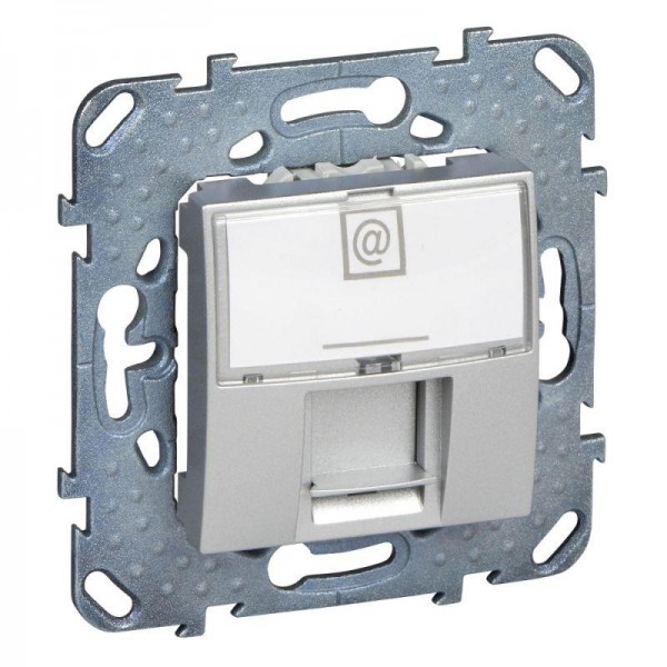  Розетка компьютерная СП Unica Top 1мод. RJ45 CAT.6 с полем для надписи алюм. SchE MGU5.425.30ZD 