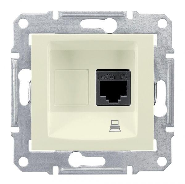  Розетка компьютерная СП Sedna CAT.5E экран. STP с приж. заж. беж. SchE SDN4500147 