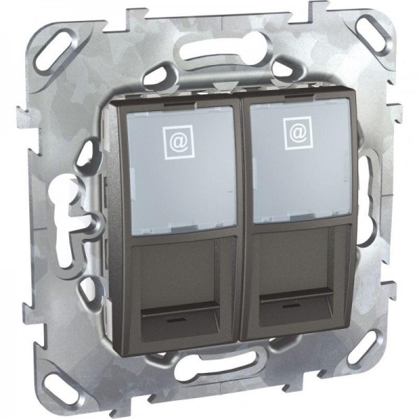  Розетка компьютерная СП Unica Top RJ45 + RJ45 CAT.6 SchE MGU5.2424.12ZD 