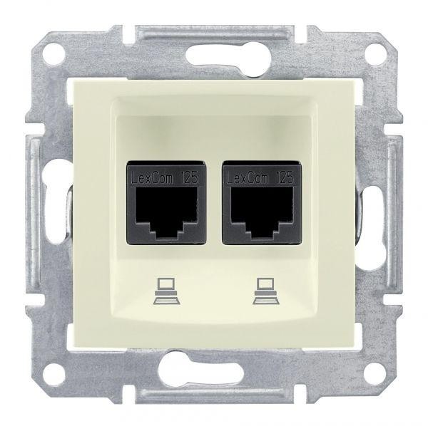  Механизм розетки комп. 2-м СП Sedna RJ45 CAT.5E беж. SchE SDN4600147 