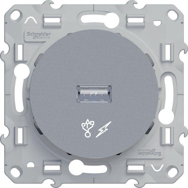  Механизм розетки СП USB Odace алюм. SchE S53R408 