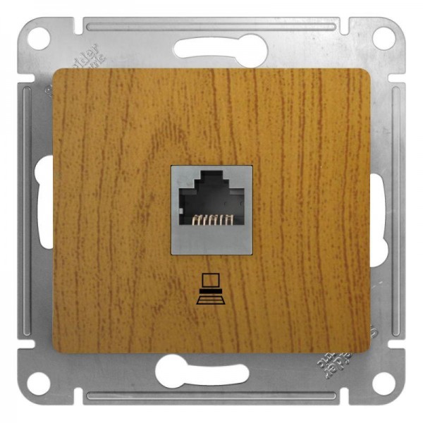 Механизм розетки комп. 1-м СП Glossa RJ45 дер. дуб SchE GSL000581K 