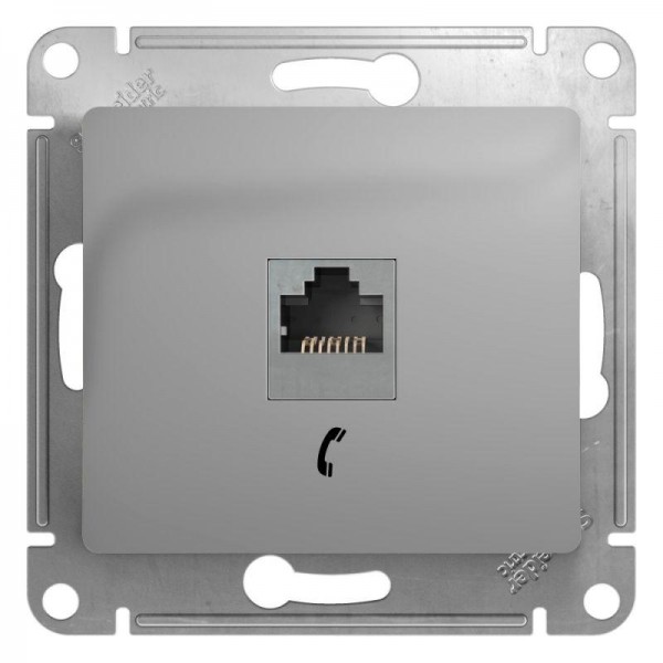  Механизм розетки телеф. 1-м СП Glossa RJ11 алюм. SchE GSL000381T 