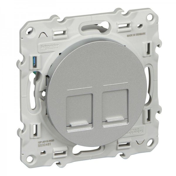  Механизм розетки комп. 2-м СП Odace RJ45 алюм. SchE S53R481 