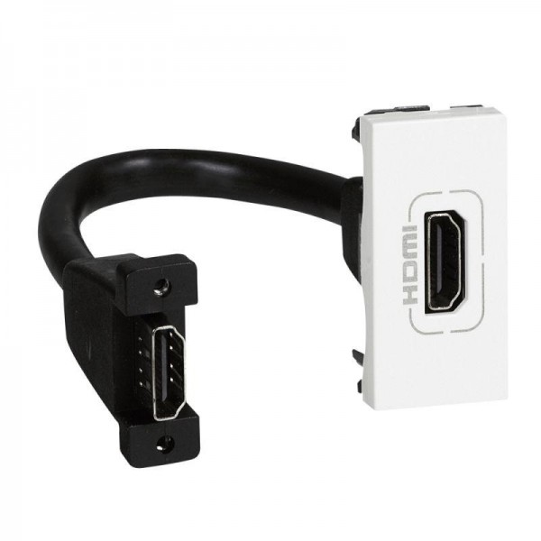  Розетка Mosaic 1мод. HDMI со шнуром бел. Leg 078778 