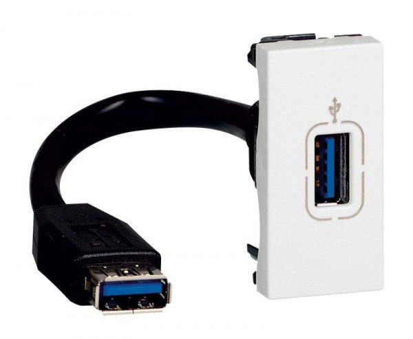  Розетка USB Mosaic 1мод. 3.0 со шнур бел. Leg 078746 