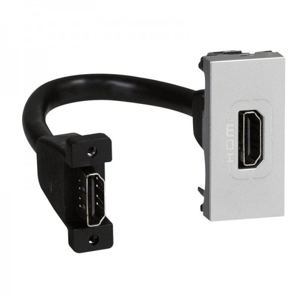  Розетка Mosaic 1мод. HDMI с шнуром алюм. Leg 079378 