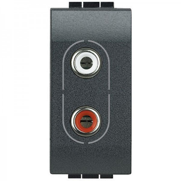  Разъем Аудио 2хRCA LivingLight антрацит Leg BTC L4281 