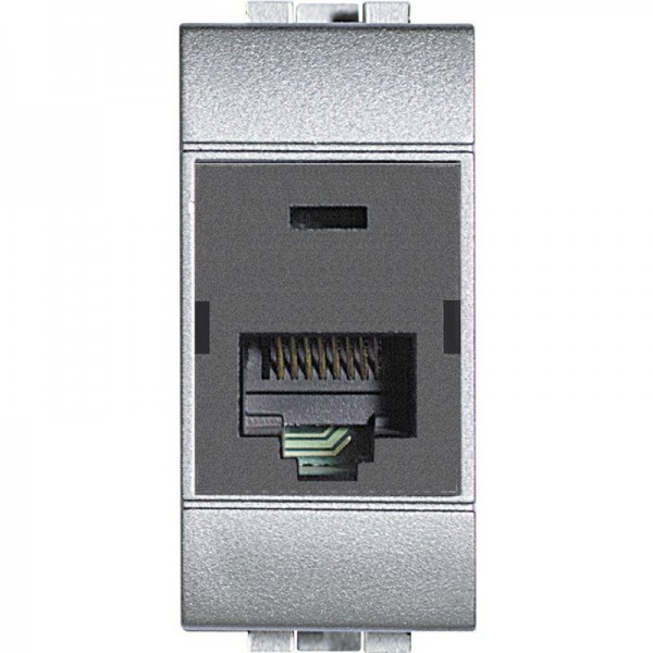  Розетка компьютерная LivingLight RJ45 UTP CAT.6 IDC110 алюм. Leg BTC NT4262C6 