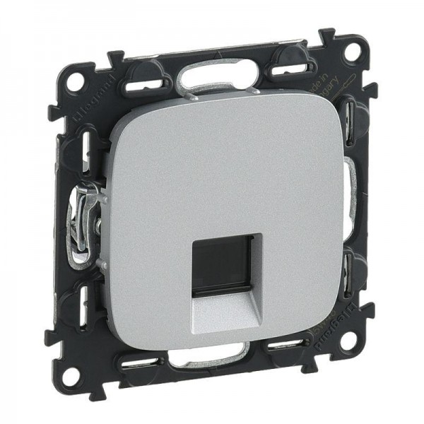  Механизм розетки комп. 1-м Valena Allure RJ45 CAT.6 UTP с лицевой панелью алюм. Leg 753942 