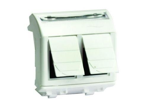  Розетка компьютерная СП Brava 2мод. RJ45 CAT.6A двойн. сл. кость DKC 75653S 