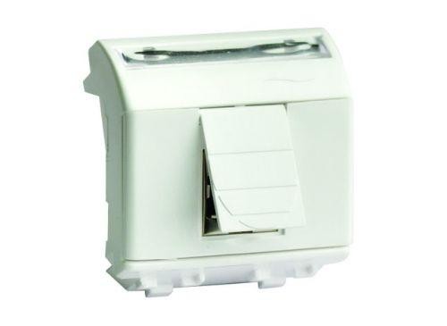  Розетка компьютерная СП Brava 2мод. RJ45 CAT.5E экран бел. DKC 76450B 