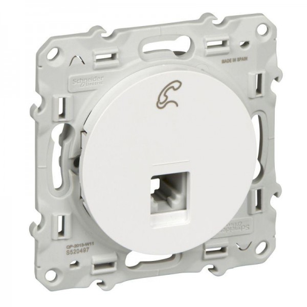  Механизм розетки телеф. 1-м Odace RJ12 бел. SchE S52R497 