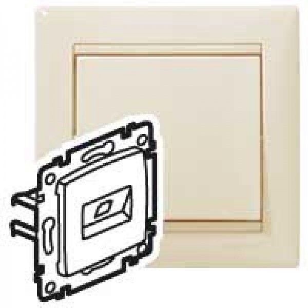  Механизм розетки информ. 2-м СП Valena RJ45 CAT.6 STP на винтах сл. кость Leg 774145 