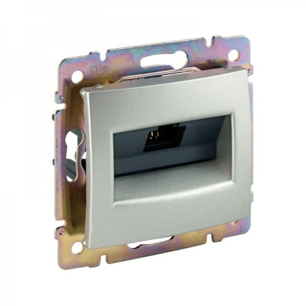  Механизм розетки информ. СП Valena 1ХRJ45 FTP алюм. Leg 770232 