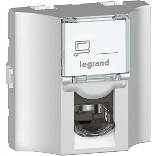  Механизм розетки проходной 2мод. СП Mosaic RJ45 CAT.5E UTP 8 контакт. алюм. Leg 078624 