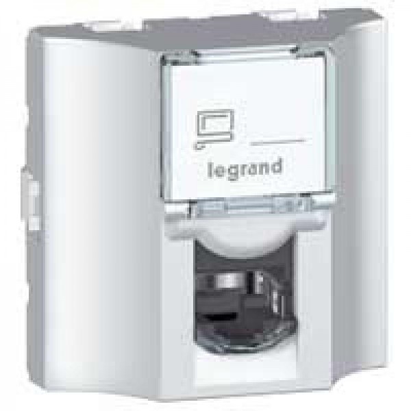  Механизм розетки проходной 2мод. СП Mosaic RJ45 CAT.5E FTP 9 контакт. алюм. Leg 078625 