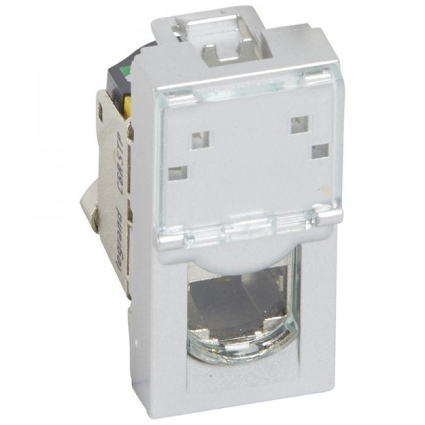 Механизм розетки комп. СП Mosaic 1мод. RJ45 STP CAT.6A алюм. Leg 079473 