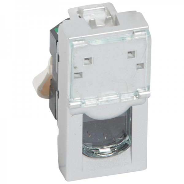  Механизм розетки комп. СП Mosaic 1мод. RJ45 UTP CAT.5E алюм. Leg 079451 
