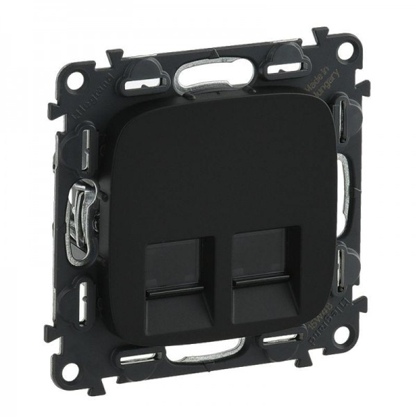  Механизм розетки комп. 2-м Valena Allure RJ45 CAT.6 UTP с лицевой панелью антрацит Leg 753953 