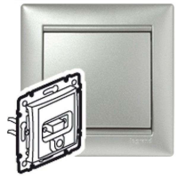  Механизм розетки СП Valena HD15 + Jack 3.5 алюм. Leg 770282 