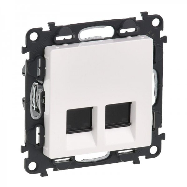  Механизм розетки комп. 2-м Valena Life RJ45 CAT.6 UTP с лицевой панелью бел. Leg 753443 
