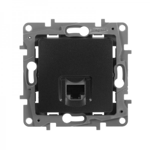 Механизм розетки информ. 1-м СП Etika RJ45 CAT.5E UTP антрацит Leg 672641 