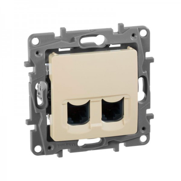  Механизм розетки комп. СП Etika RJ45 + RJ45 CAT.5E UTP сл. кость Leg 672355 