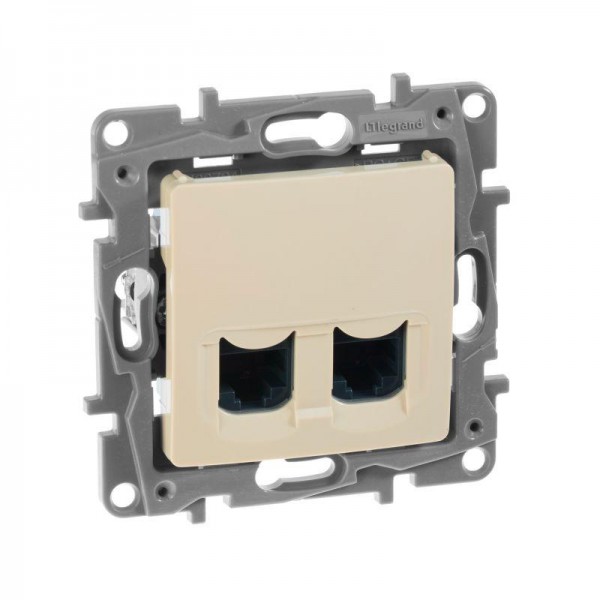  Механизм розетки комп. СП Etika RJ45 + RJ45 CAT.6 UTP сл. кость Leg 672354 