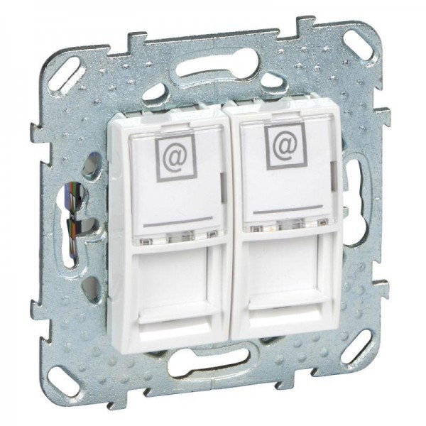  Механизм розетки комп. 2-м СП Unica Хамелеон RJ45 CAT.6 бел. SchE MGU5.2424.18ZD 